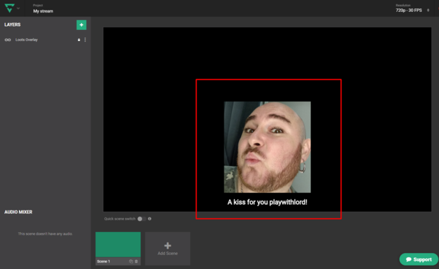 Y ya tenemos Streamloots funcionando en nuestro stream sobre Lightstream