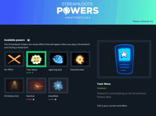 Grabación: cómo activar un Power desde la página de Powers