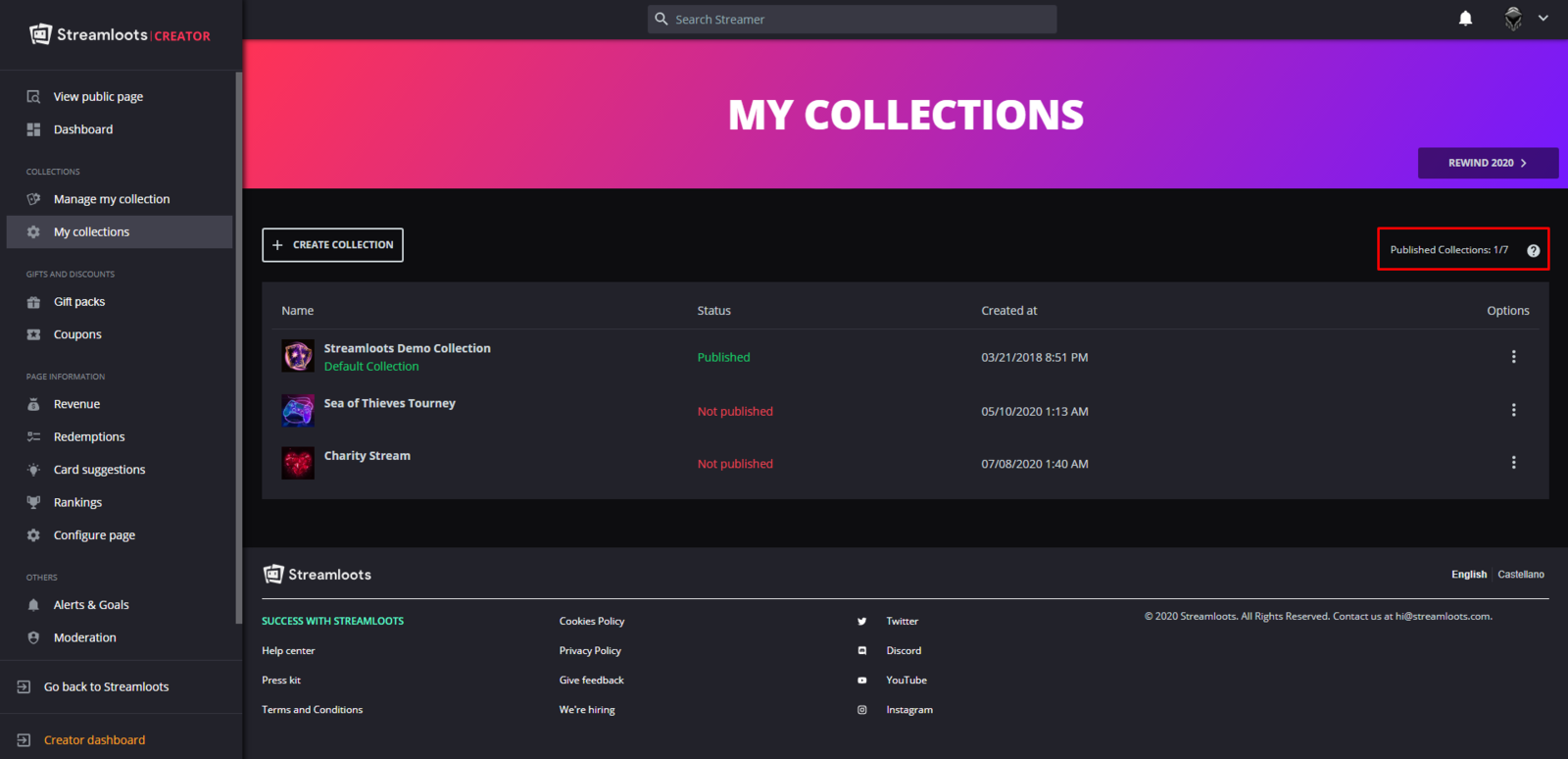 Collections limits