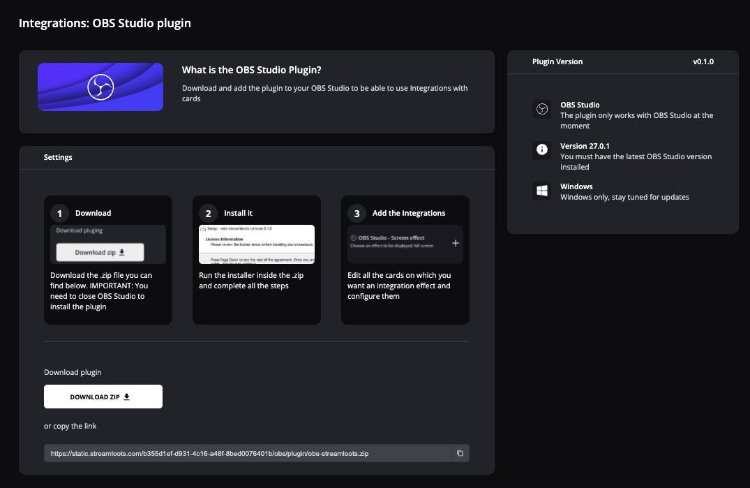 Downloading and Installing OBS Studio Plugin – Streamloots - Help Center