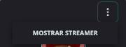 Ficha de un streamer oculto con el menú de tres puntos abierto y la opción para mostrarlo