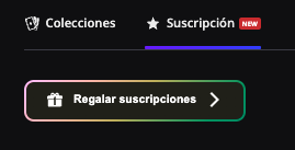 Botón para regalar suscripciones en la pestaña de suscripción de la página de un streamer